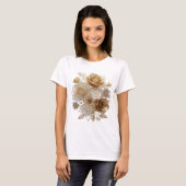 Moderne Zilveren GOUDEN ROZEN Shirt Ontwerp (Voorkant volledig)