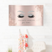 Moderne, zilveren, handige faux-lazen Roos Gold-sc Spandoek (Insitu)