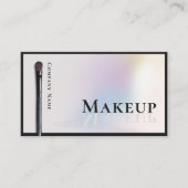 Moderne zilveren holografische make-up artist visitekaartje (Voorkant)