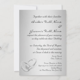 Moderne zilveren huwelijksuitnodiging sjabloon kaart