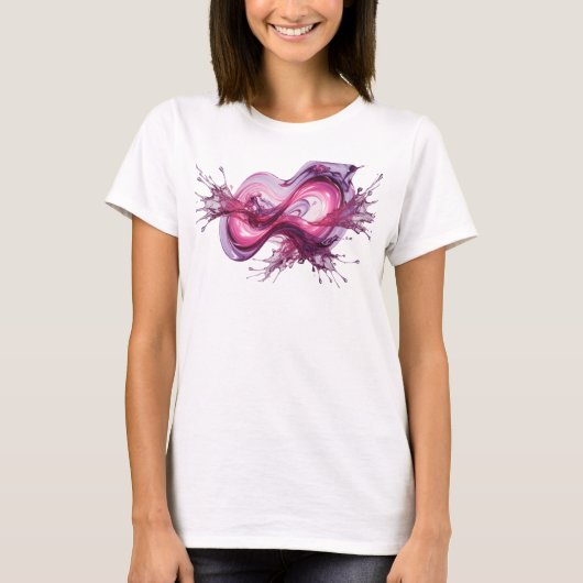 Moderne Zilveren INFINITY 3D-tekstkunst T-shirt (Voorkant)