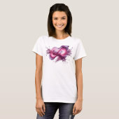 Moderne Zilveren INFINITY 3D-tekstkunst T-shirt (Voorkant volledig)