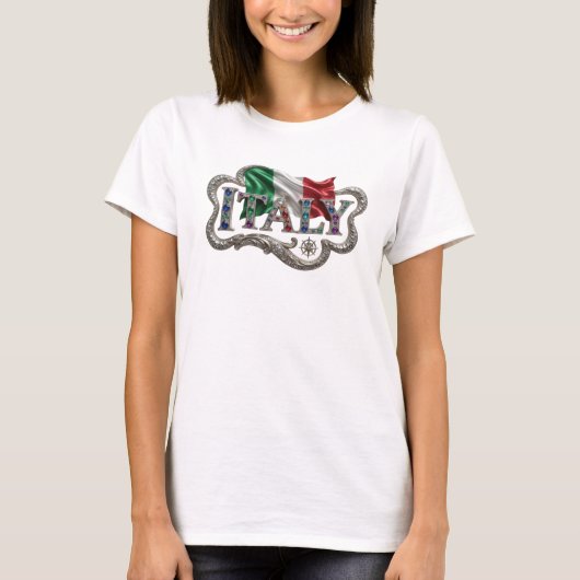Moderne Zilveren ITALY T-shirt (Voorkant)