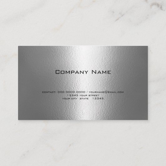 Moderne zilveren lijnen en textuur visitekaartje (Achterkant)