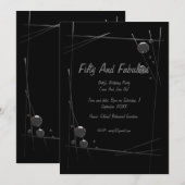 Moderne, zilveren Lijst, vijftig en verbluffende v Kaart (Voorkant / Achterkant)