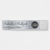 Moderne, zilveren Logo van het Onderteken Naam Bor Deurbordje (Voorkant)