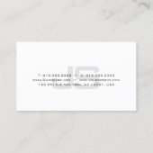 Moderne zilveren look creatief monogram trendy visitekaartje (Achterkant)