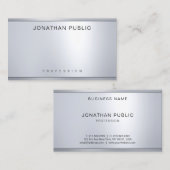 Moderne zilveren look elegante Sjabloon glamoureus Visitekaartje (Voorkant / Achterkant)