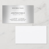 Moderne zilveren look Moderne minimalistische eleg Visitekaartje (Voorkant / Achterkant)