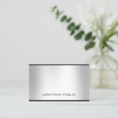 Moderne, zilveren look Professional Elegant Charmi Visitekaartje (Staand voorkant)