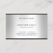 Moderne, zilveren look Professional Elegant Charmi Visitekaartje (Achterkant)