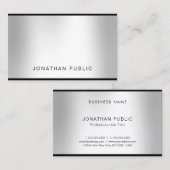 Moderne, zilveren look Professional Elegant Charmi Visitekaartje (Voorkant / Achterkant)