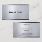 Moderne, zilveren look Professional Luxe Visitekaartje (Voorkant / Achterkant)