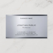 Moderne, zilveren look Professional Luxe Visitekaartje (Achterkant)