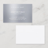 Moderne, zilveren look Sjabloon elegant Profession Visitekaartje (Voorkant / Achterkant)