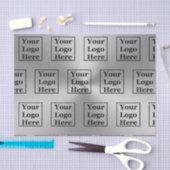 Moderne zilveren look Sjabloon Uw Logo hier Tissuepapier (Craft)