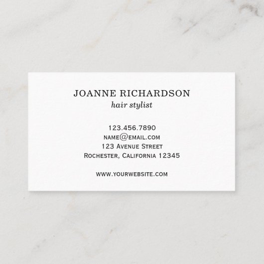 Moderne Zilveren metaal witte elegante beroeps Visitekaartje (Achterkant)