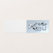 Moderne Zilveren Mini Gevouwen Pack 25 Dank u Kaar Visitekaartje (Buitenkant ongevouwen)