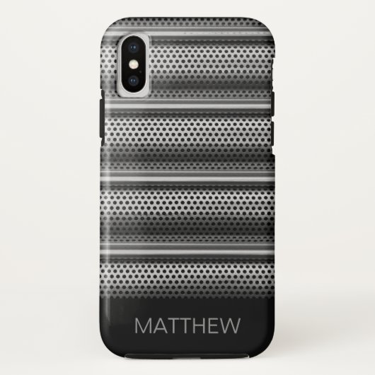 Moderne Zilveren Monogram Case-Mate iPhone Case (Achterkant)
