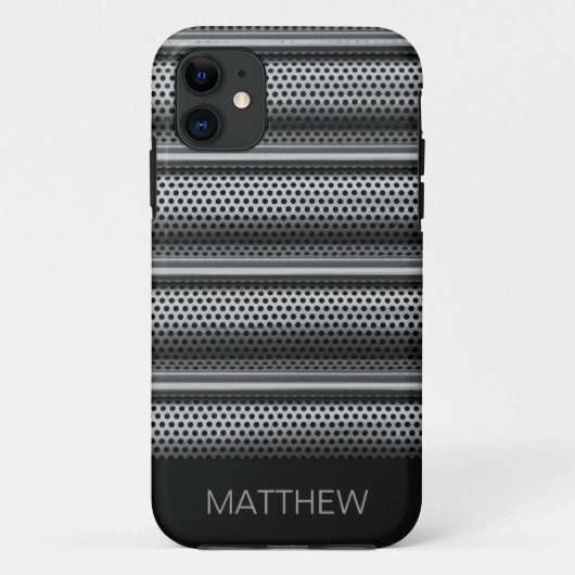Moderne Zilveren Monogram Case-Mate iPhone Case (Achterkant)