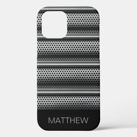 Moderne Zilveren Monogram Case-Mate iPhone Case (Achterkant)