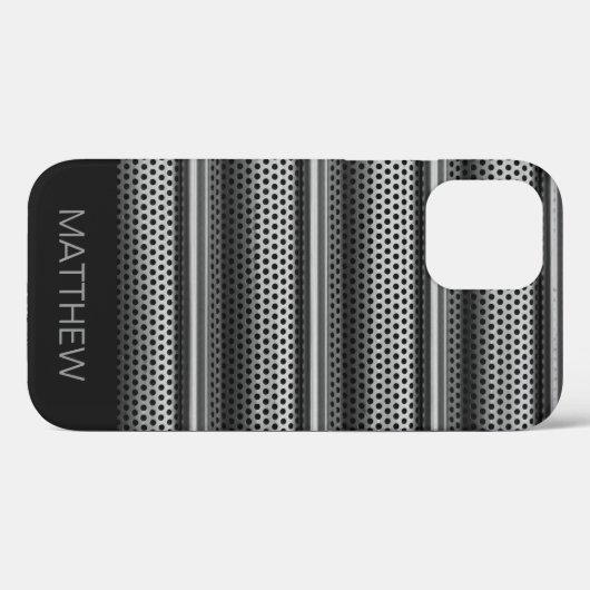 Moderne Zilveren Monogram Case-Mate iPhone Case (Achterkant (horizontaal))