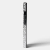 Moderne Zilveren Ombre Nep Glitter Monogram Case-Mate iPhone Case (Achterkant / Links)