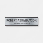 Moderne, zilveren, professionele deurbordlange naa deurbordje (Voorkant)