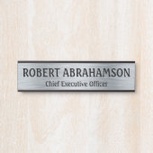 Moderne, zilveren, professionele deurbordlange naa deurbordje (Voorkant)