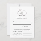 Moderne Zilveren Ringen Bruiloft RSVP Reageer Kaar (Voorkant)