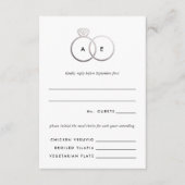 Moderne Zilveren Ringen Bruiloft RSVP Reageer Kaar Informatiekaartje (Voorkant)