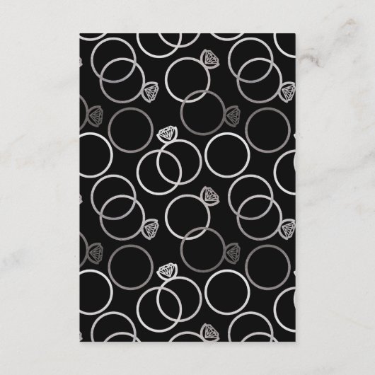 Moderne Zilveren Ringen Bruiloft RSVP Reageer Kaar Informatiekaartje (Achterkant)