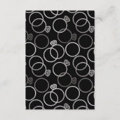 Moderne zilveren ringen grijs bruiloft informatie  informatiekaartje (Achterkant)