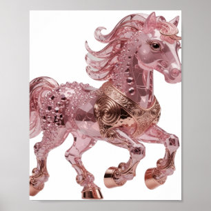 Moderne Zilveren ROZE EENHOORN Stout Ontwerp Poster