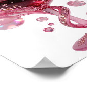 Moderne Zilveren ROZE GLAS WIJN Print (Hoek)