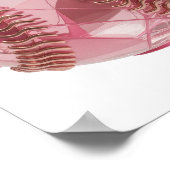 Moderne Zilveren ROZE HONKBAL Statement Design Poster (Hoek)