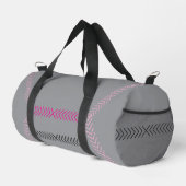 Moderne Zilveren Roze Streep Reis Duffle Tas (Rechterhoek)