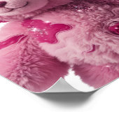 Moderne Zilveren ROZE TEDDYBEER Tekst Ontwerp Poster (Hoek)