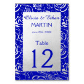 Moderne zilveren Rozen op Royal Blue Kaart (Achterkant)