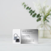 Moderne Zilveren sloten, Locksmith Visitekaartje (Staand voorkant)