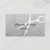 Moderne zilveren Sparkle Hair Stylist Visitekaartje (Voorkant)