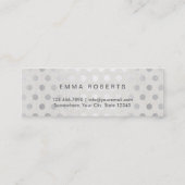 Moderne zilveren Stippen Classy linnen handgemaakt Mini Visitekaartje (Achterkant)