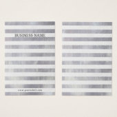 Moderne, zilveren stripes oorscherm visitekaartjes (Voorkant /achterkant)