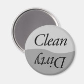 Moderne zilveren titanium look schoon of vuile ger magneet (Voorkant / Achterkant)