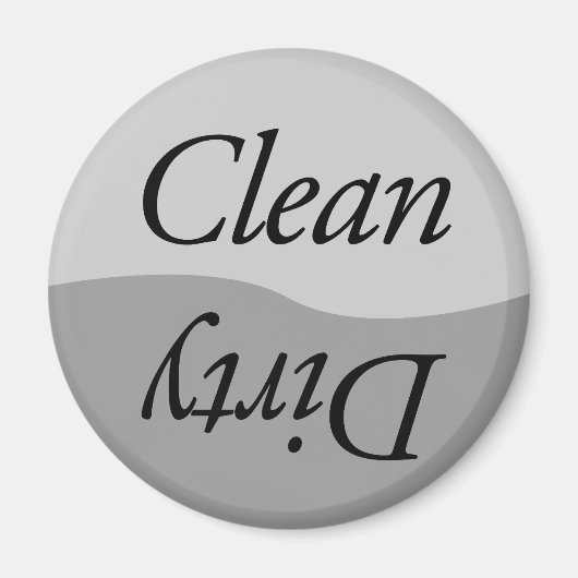 Moderne zilveren titanium look schoon of vuile ger magneet (Voorkant)