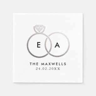 Moderne zilveren trouwringen cocktail servet