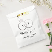 Moderne Zilveren Trouwringen Favor Bag Bedankzakje (Gezegeld)