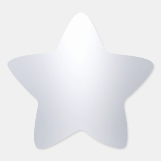 Moderne Zilveren Uiterlijk Blank Sjabloon Elegante Ster Sticker (Voorkant)