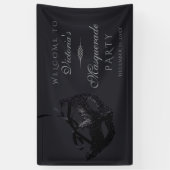 Moderne Zilveren Zwarte Maskerade Feest Welkom Bor Spandoek (Verticaal)