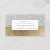 Moderne zilverglitter goudborstels make-up visitekaartje (Achterkant)